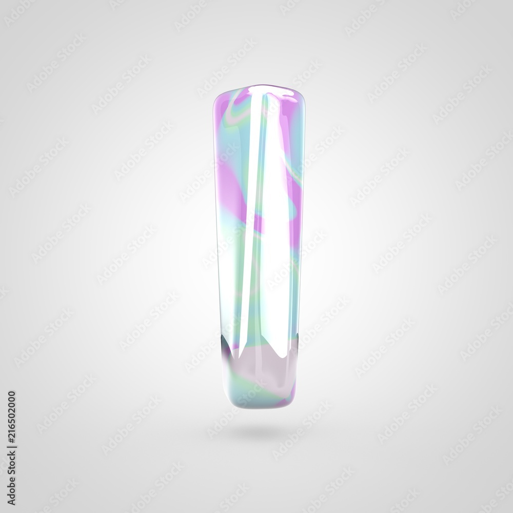 Unicorn skin letter L lowercase isolated on white background. Unicorn skin letter L lowercase isolated on white background.
