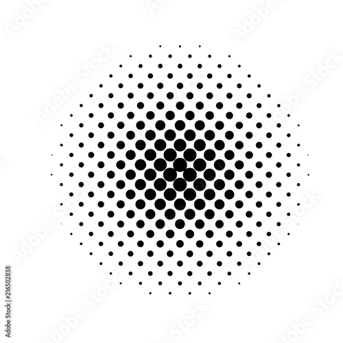 Halftone. Black circle. Circle halftone. Vector illustration