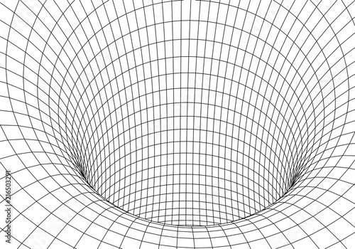 Tunnel or wormhole. 3D tunnel grid. 3d tube corridor. Network cyber technology. Background abstract vector image