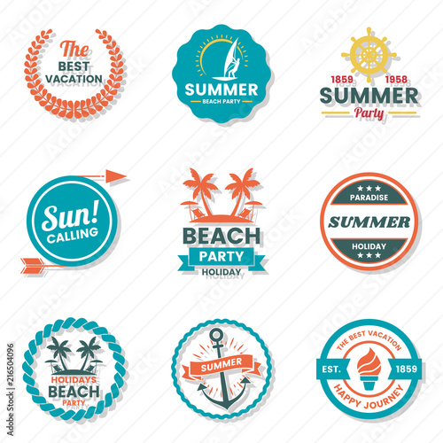 Summer Retro Vector Logo for banner