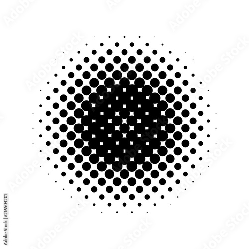 Halftone. Black circle. Circle halftone. Vector illustration