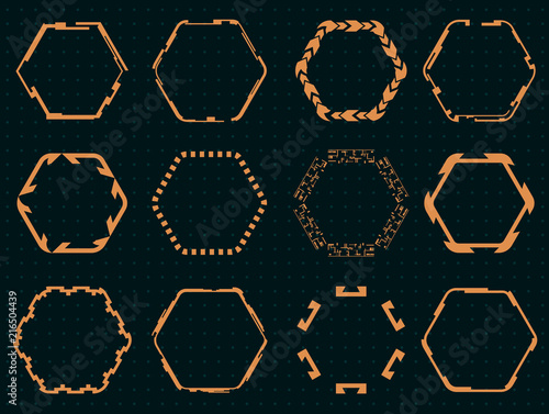 Collection of hexagons for the hud interface.