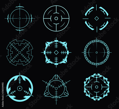 Set of crosshairs for the hud interface.