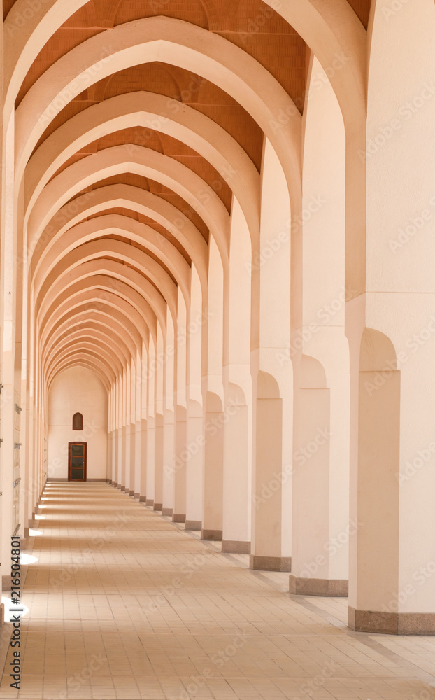 Empty corridor of a mosque.