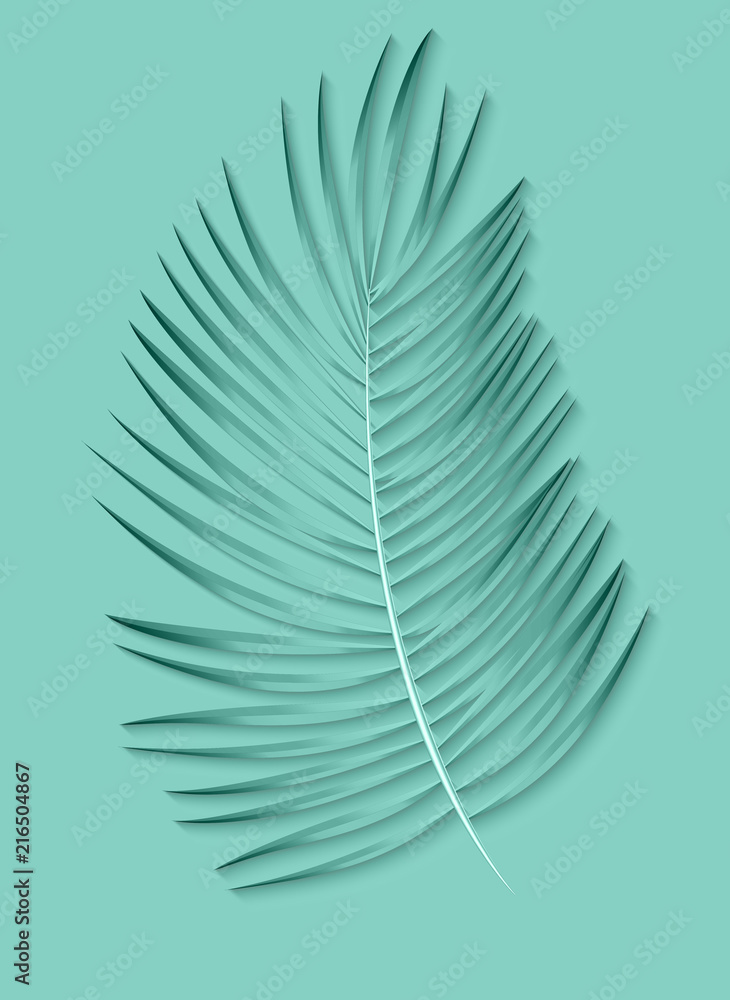 Fototapeta premium Beautiful Palm Leaf Background. Vector Illustration
