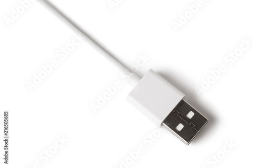 usb cable plug isolated on white background