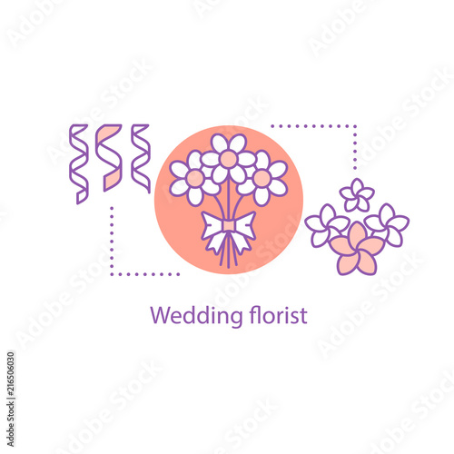 Flower delivery concept icon