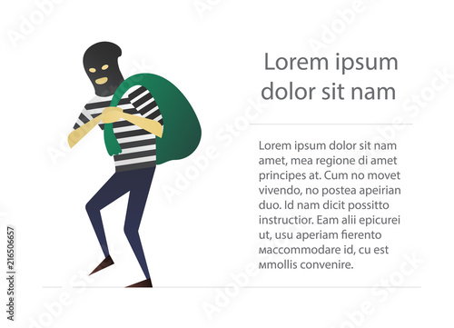 Robber flat character design