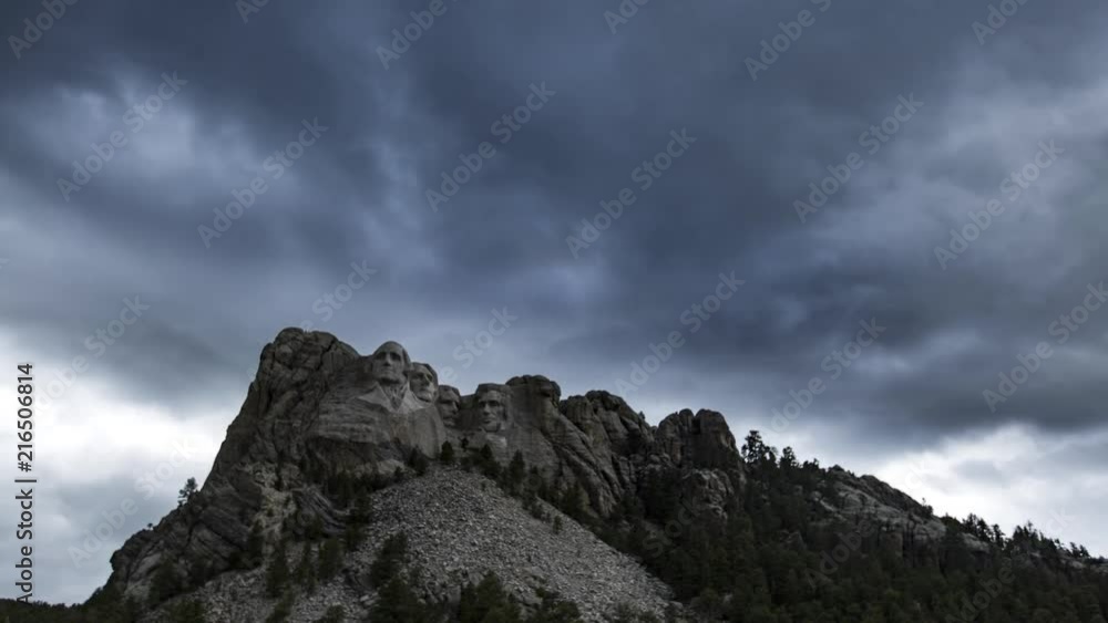 Time lapse of storm clouds rolling over Mount Rushmore National Memorial in South Dakota Time lapse of storm clouds rolling over Mount Rushmore National Memorial in South Dakota