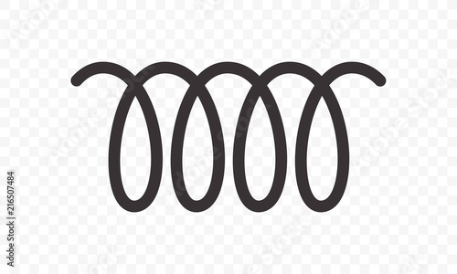 Spiral spring or swirl line vector icon