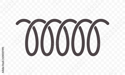 Spiral spring or swirl line vector icon