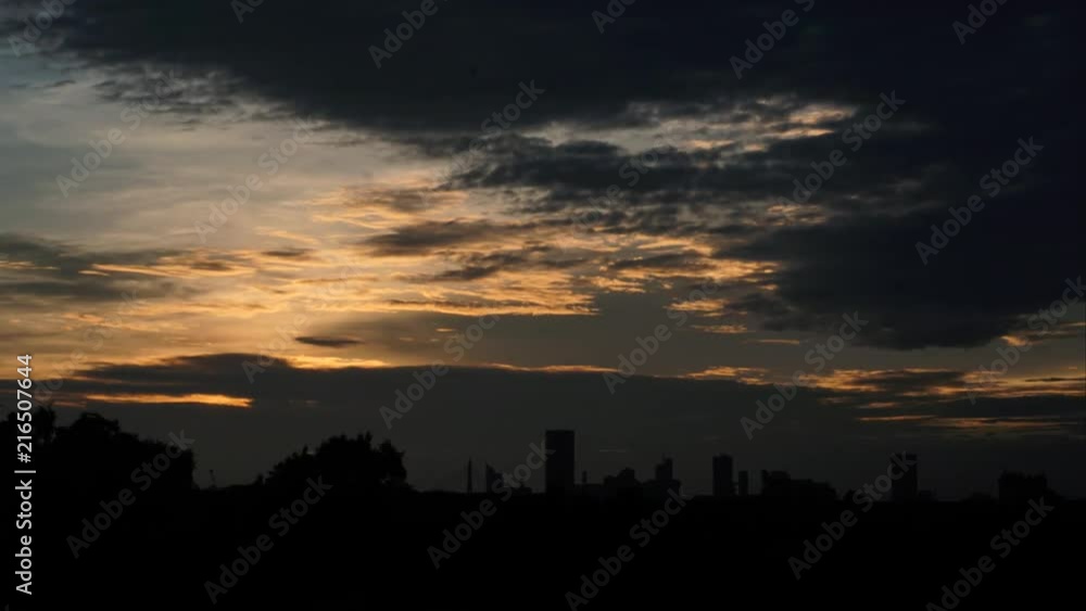 Time-lapse of Sunset with sillouhette cityscapes of Bangkok, Thailand Time-lapse of Sunset with sillouhette cityscapes of Bangkok, Thailand
