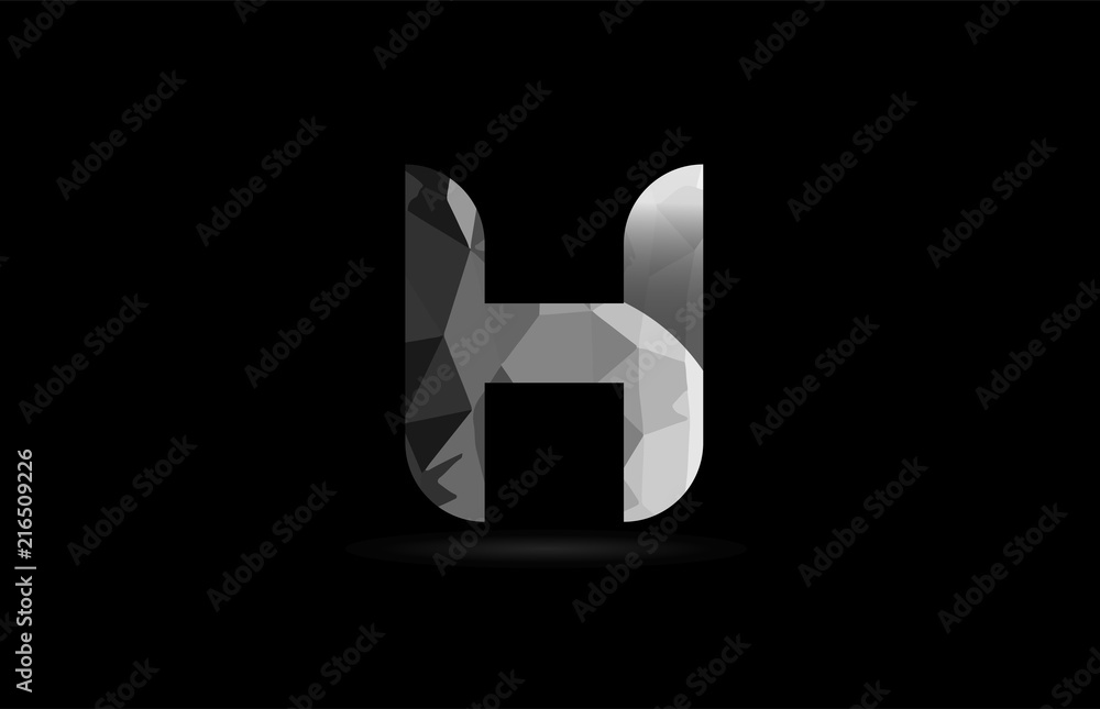 black and white alphabet letter h logo icon design Stock Vector | Adobe ...