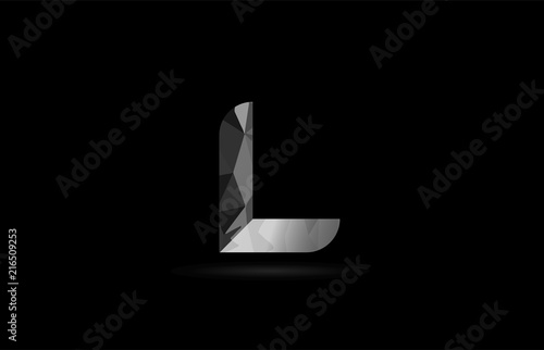 black and white alphabet letter l logo icon design