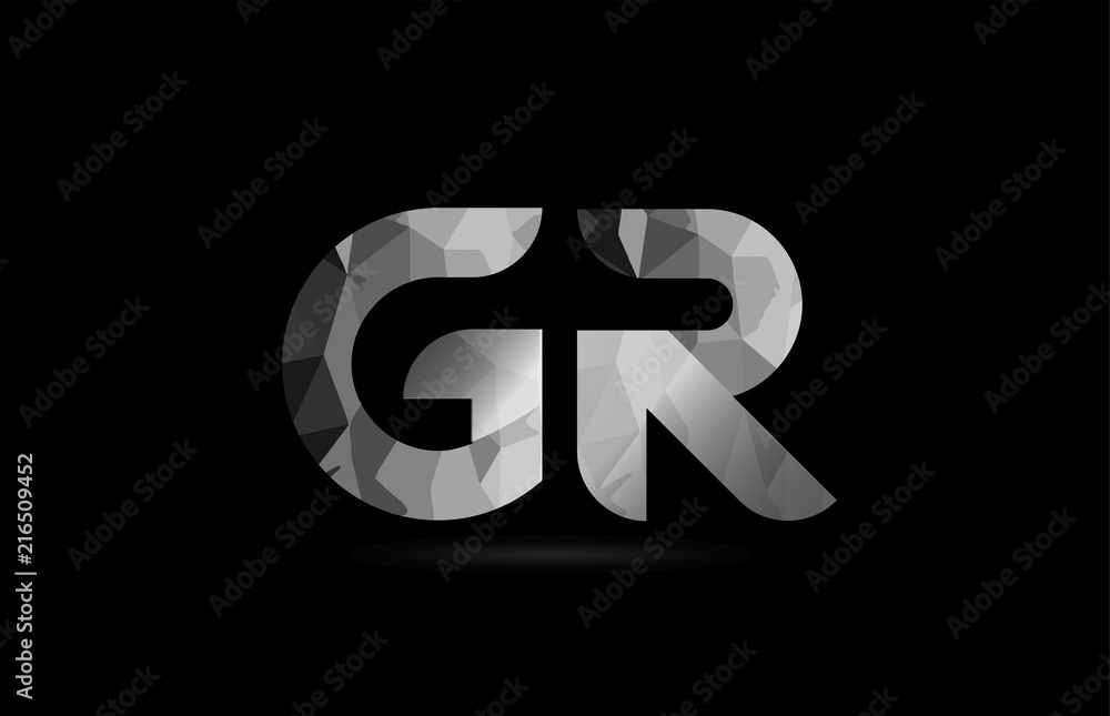 black and white alphabet letter gr g r logo combination black and white alphabet letter gr g r logo combination