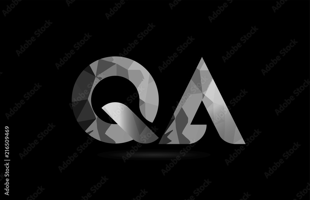 black and white alphabet letter qa q a logo combination Stock Vector ...