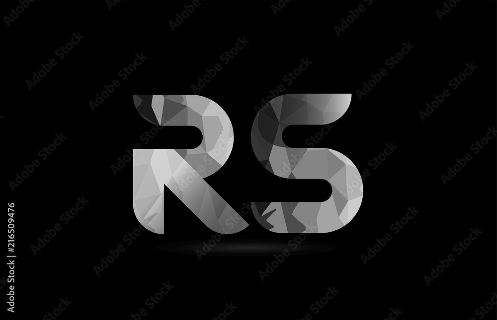 black and white alphabet letter rs r s logo combination Stock Vector ...