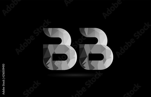 black and white alphabet letter bb b b logo combination