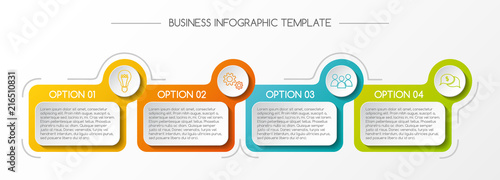 Business infograph with colorful boxes. Vector.