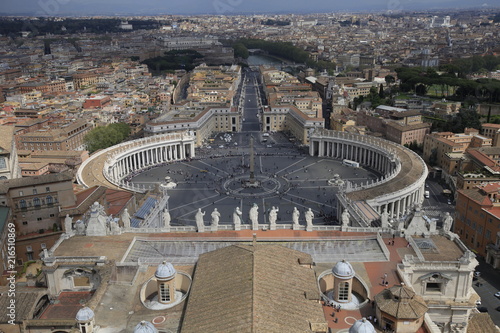 View of St. Peter Square and Rome from the Dome of St. Peter Basilica, Vatican