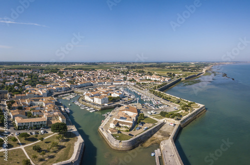 Aerial view of the quay at Saint-Martin-de-Re