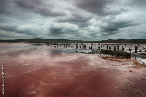 Salt Lake Chokrak in Crimea photo