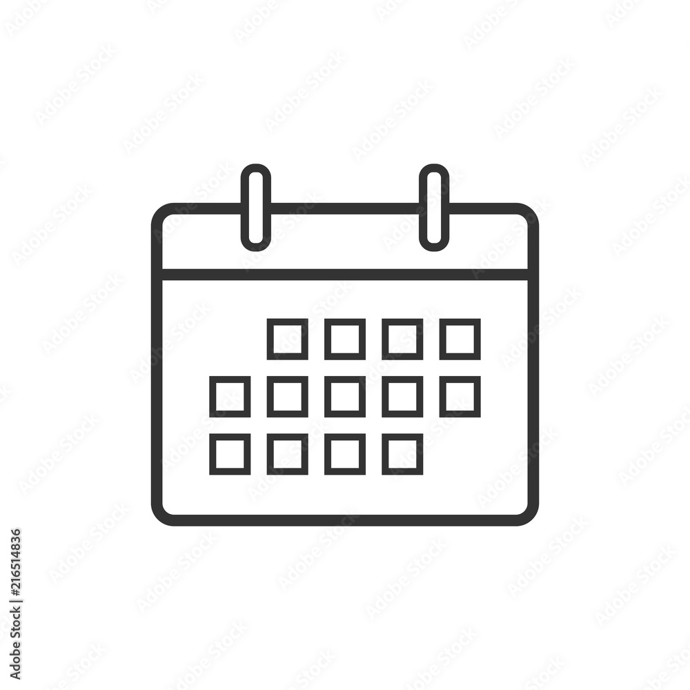 Calendar icon. Flat design. Vector illustration. Calendar icon. Flat design. Vector illustration.