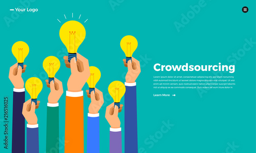 Flat design concept crowdsourcing. Vector illustrate.