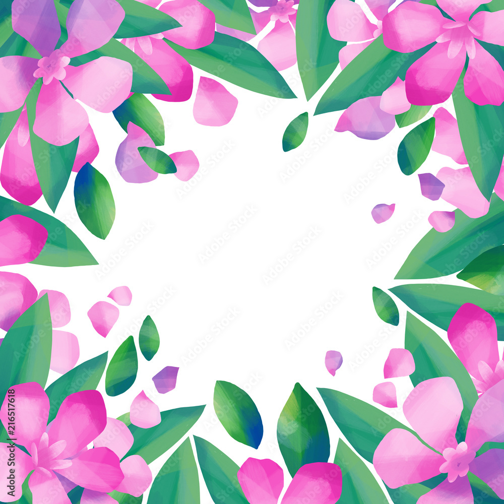 Pastel colored design with oleander flowers Pastel colored design with oleander flowers