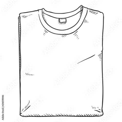 Vector Sketch Illustration - Folded T Shirt
