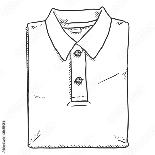 Vector Sketch Illustration - Folded Polo Shirt