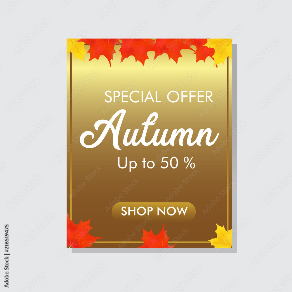 autumn sale vector illustration background