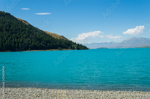 The turqouise water of lake Tekapo; New Zealand photo