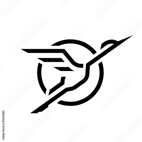 Flying Stork, linear logo.