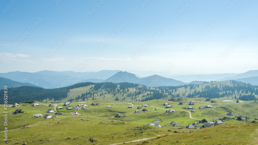 Slovenia, Velika Planina, village and mountain