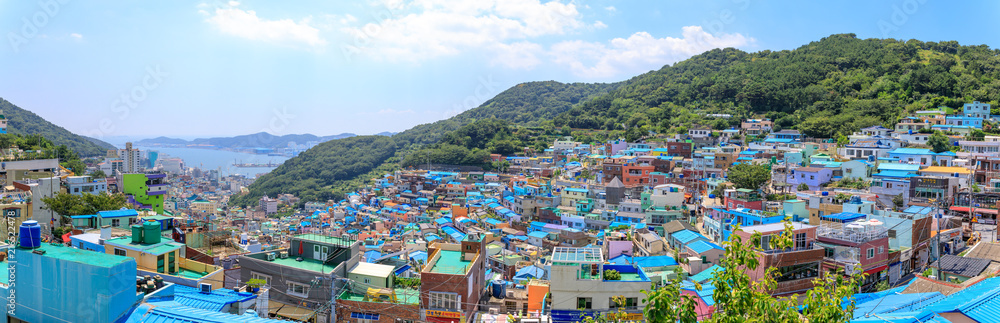Naklejka premium Panorama view of Gamcheon Culture Village located in Busan city