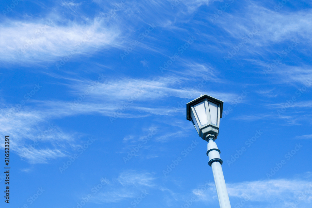 classic view of the small lantern with blue sky.