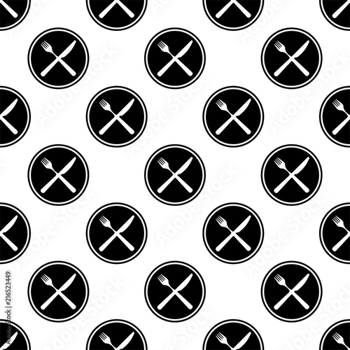 Dish Fork Knife Spoon Icon Seamless Pattern