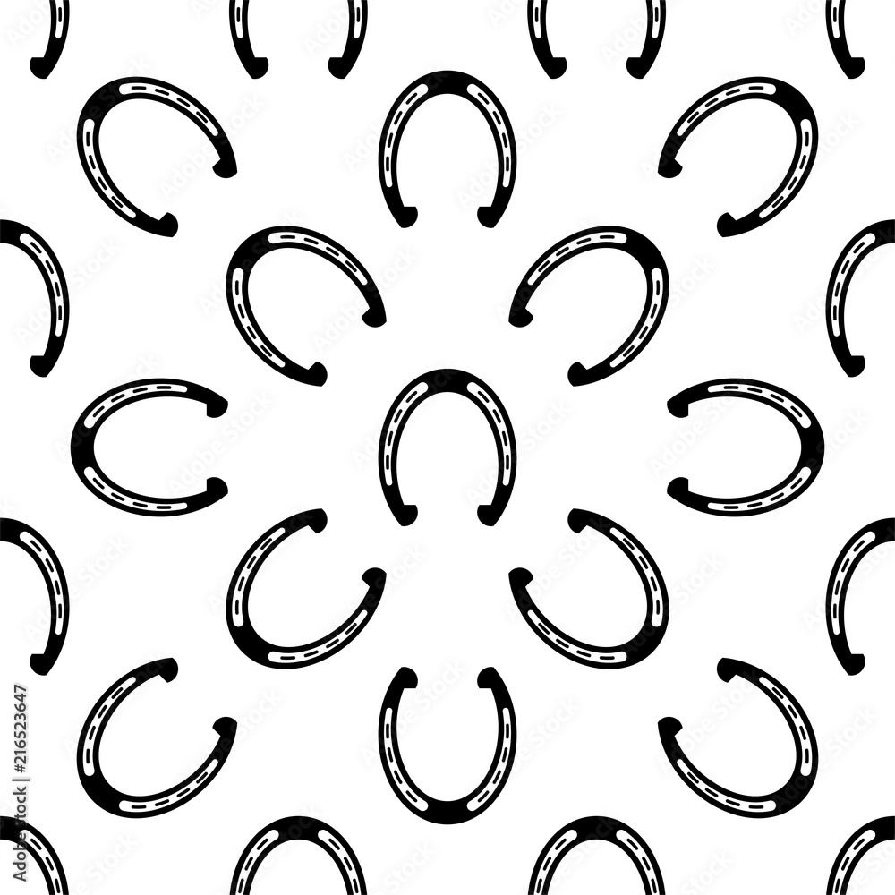 Good Luck Horseshoe Icon Seamless Pattern Good Luck Horseshoe Icon Seamless Pattern