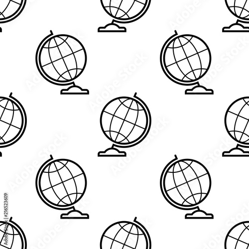 Globe Icon Design, Globe Symbol Seamless Pattern