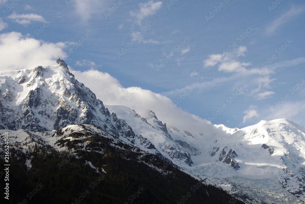 
Mont Blanc et Aiguille du Midi dns les Alpes en France