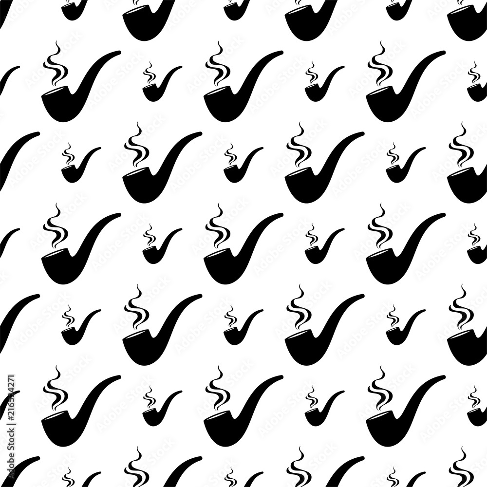 Tobacco Pipe Icon Seamless Pattern