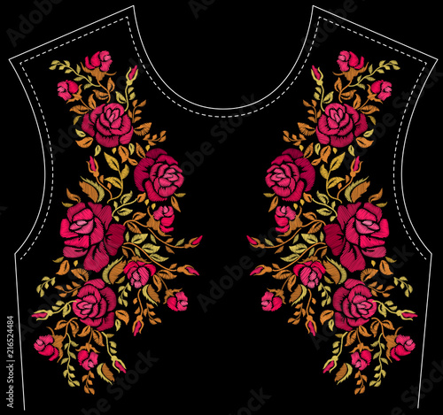 Fashion floral embroidery.