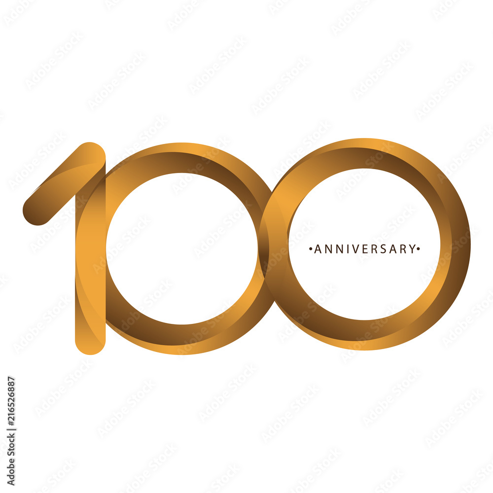 Celebrating, anniversary of number 100th year anniversary, birthday. Luxury duo tone gold brown for invitation card, backdrop, label, logo , advertising or stationary Celebrating, anniversary of number 100th year anniversary, birthday. Luxury duo tone gold brown for invitation card, backdrop, label, logo , advertising or stationary