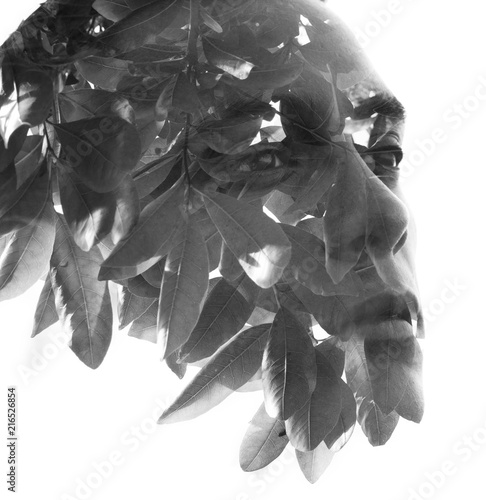 Double exposure in black an...