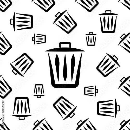 Trash Can Icon Seamless Pattern