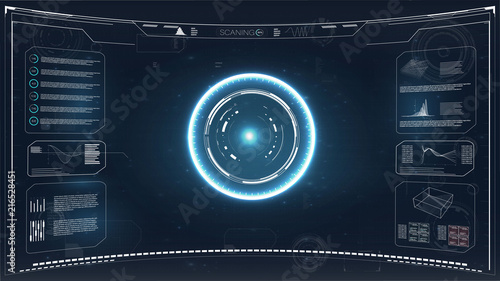 Modern illustration for wallpaper design. Hud futuristic interface concept vector background. Futuristic technology hud vector background. Abstract futuristic hud background.