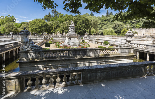 The garden jardin de la Fontaine in Nimes. Gard, Provence, France, Europe