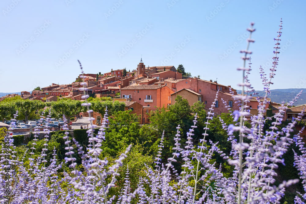 Old Town of Roussillon, Provence, France, known as one of the mo - obrazy, fototapety, plakaty 