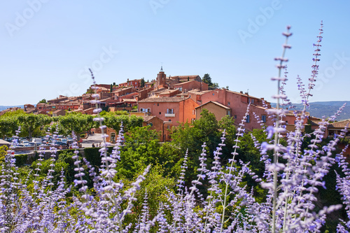 Old Town of Roussillon, Provence, France, known as one of the mo photo